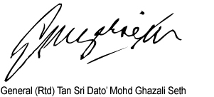General (Rtd) Tan Sri Dato’ Mohd Ghazali Seth